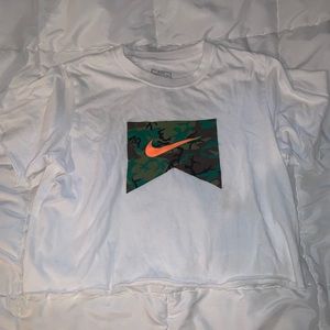 Camo and orange nike t shirt